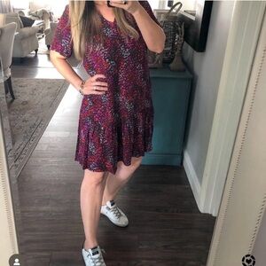 A New Day Target Sheath Dress peplum Medium NWT red purple